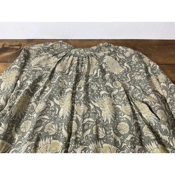 VINCE 100% Silk Blouse Sheer Vintage Botanical Print Size Medium - Picture 12 of 13